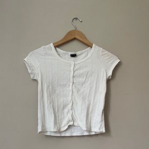 Used cute wight button up tee-shirt